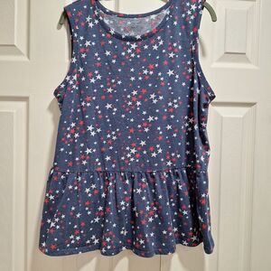 Lane Bryant red, white and blue tank with stars Size 14/16